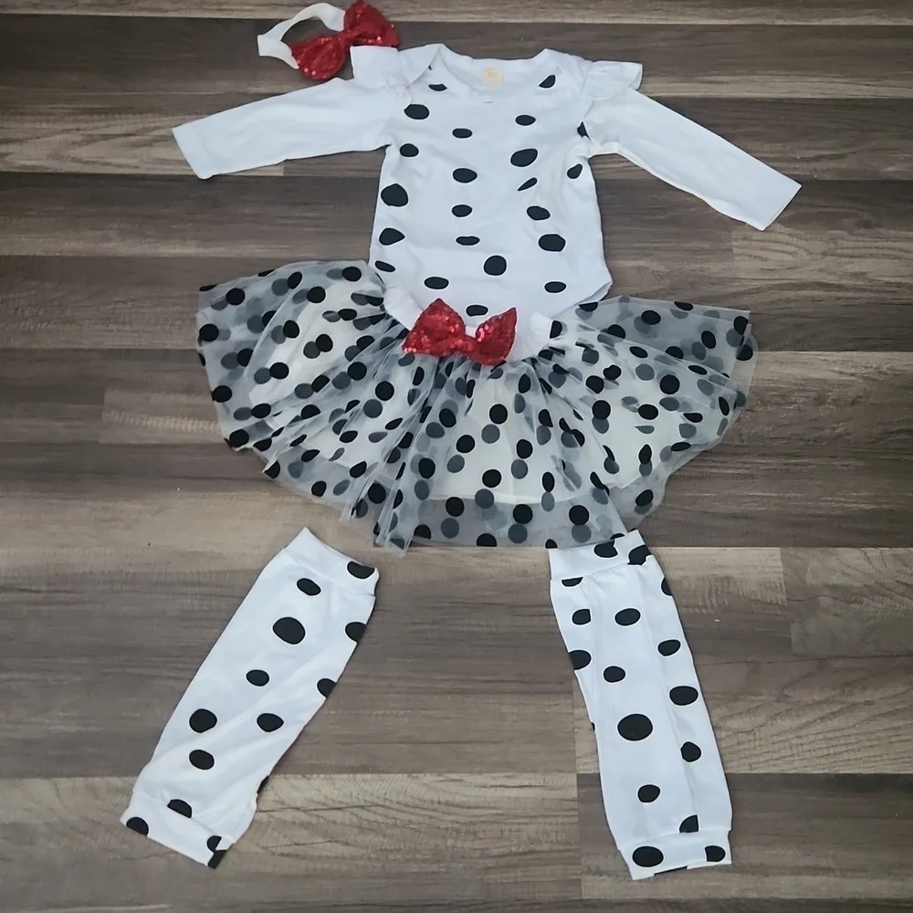 Dalmation Black and White Halloween/Disney  Tutu Skirts Size 6-12mo